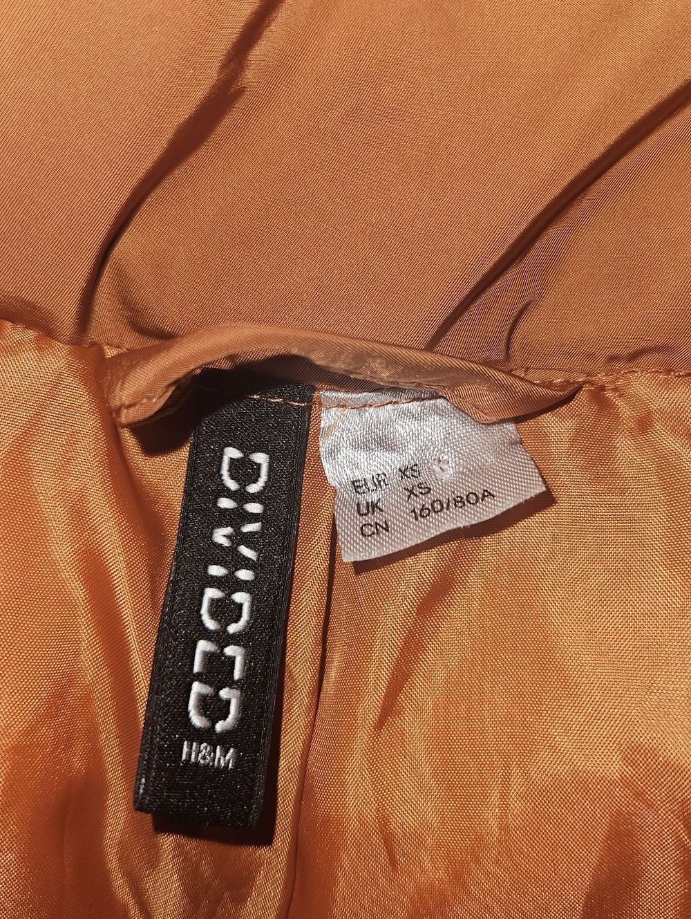 H&M Divided Brown Puffer Jacket, Size XS, Short, Pockets, Very Good Condition - Picture 11 of 12